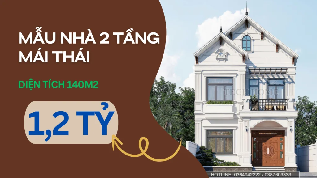 mẫu nhà 2 tầng mái Thái