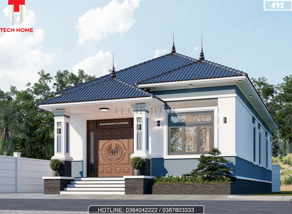 mẫu nhà cấp 4 mái Nhật 4 phòng ngủ