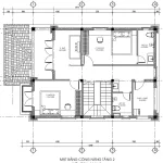 mặt bằng tầng 2 mẫu nhà mái Nhật 2 tầng