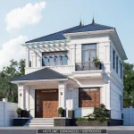 mẫu nhà mái Nhật 2 tầng