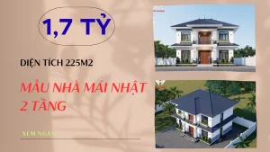 mẫu nhà mái Nhật 2 tầng