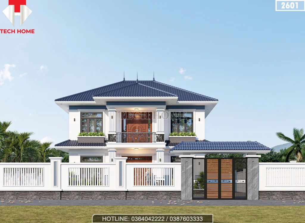 mẫu nhà mái Nhật 2 tầng