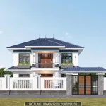 mẫu nhà mái Nhật 2 tầng