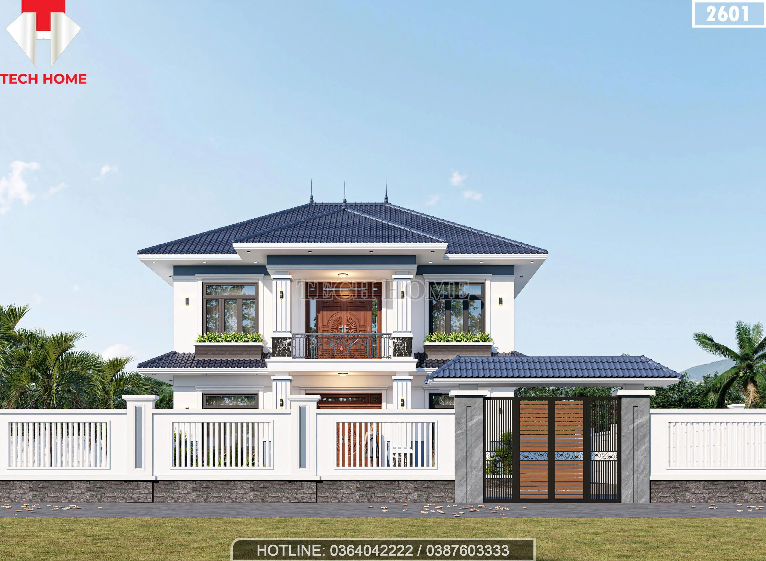 mẫu nhà mái Nhật 2 tầng