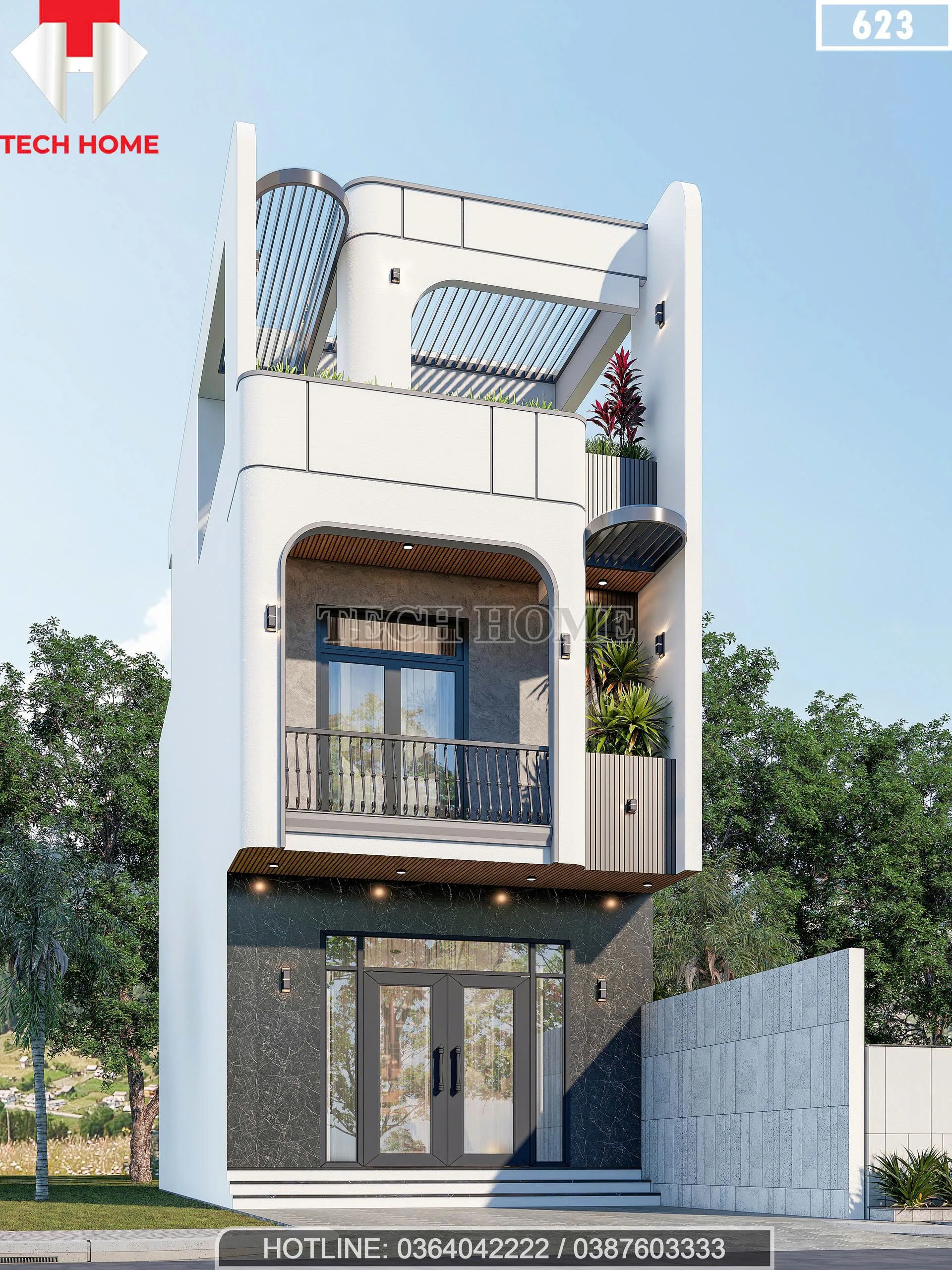 mẫu nhà ống 2 tầng 1 tum