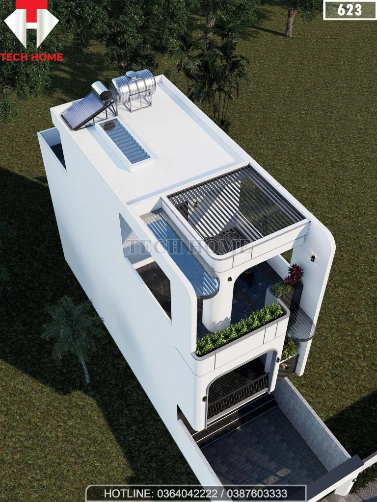 mẫu nhà ống 2 tầng 1 tum