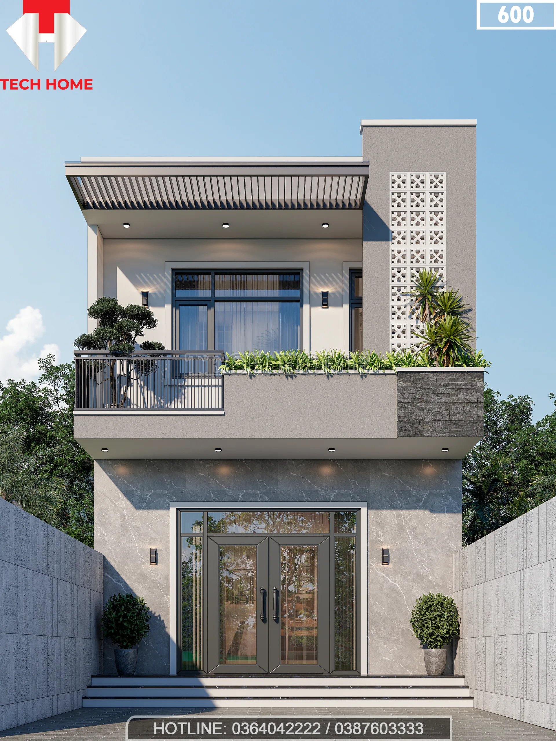 mẫu nhà ống 2 tầng đẹp