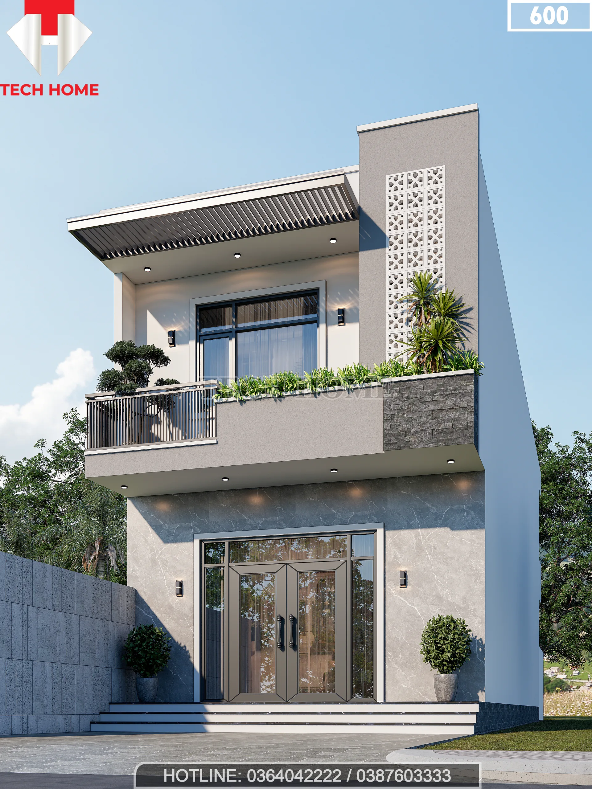 mẫu nhà ống 2 tầng đẹp