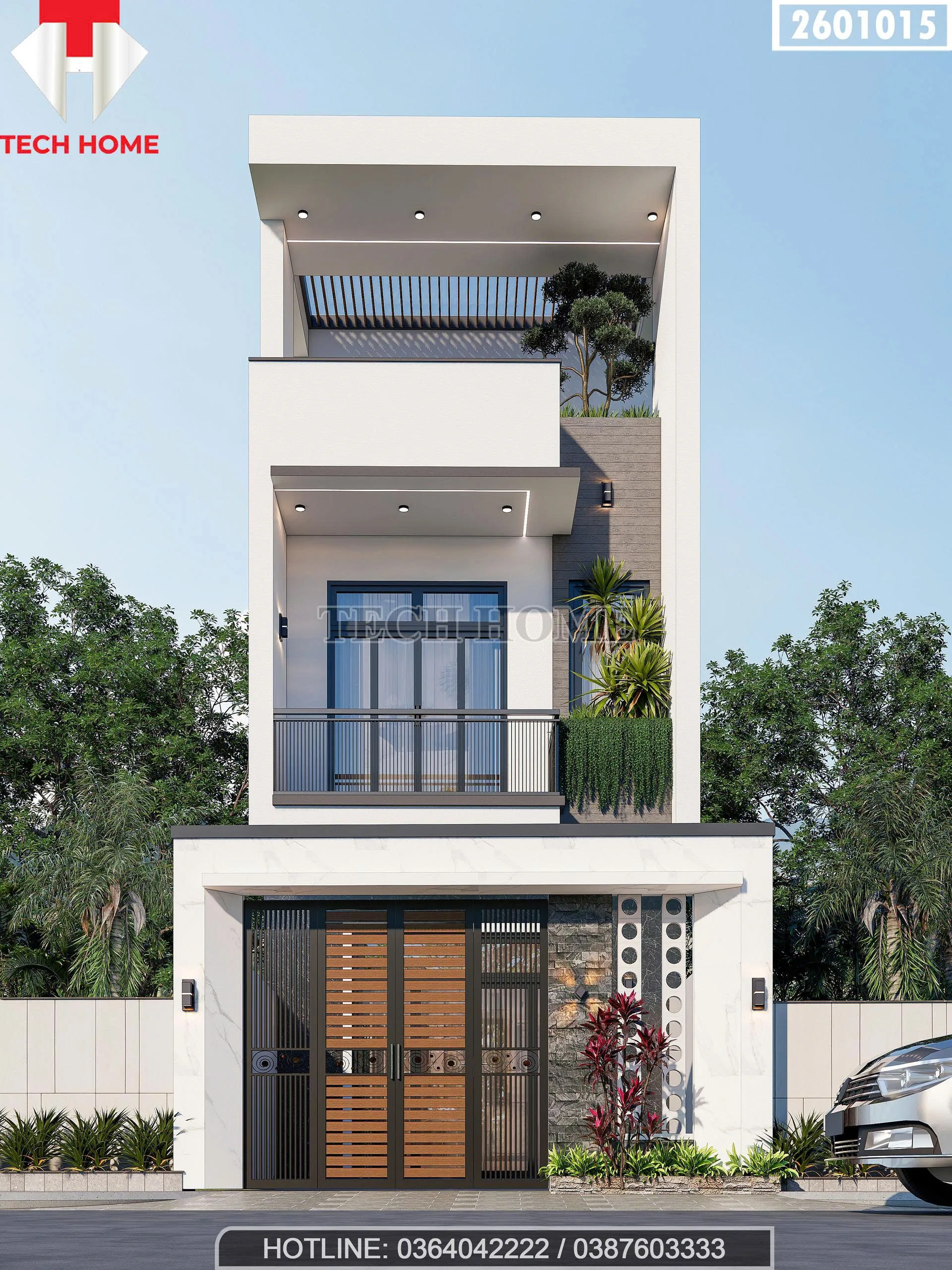 Tổng thể mẫu nhà ống 3 tầng đẹp