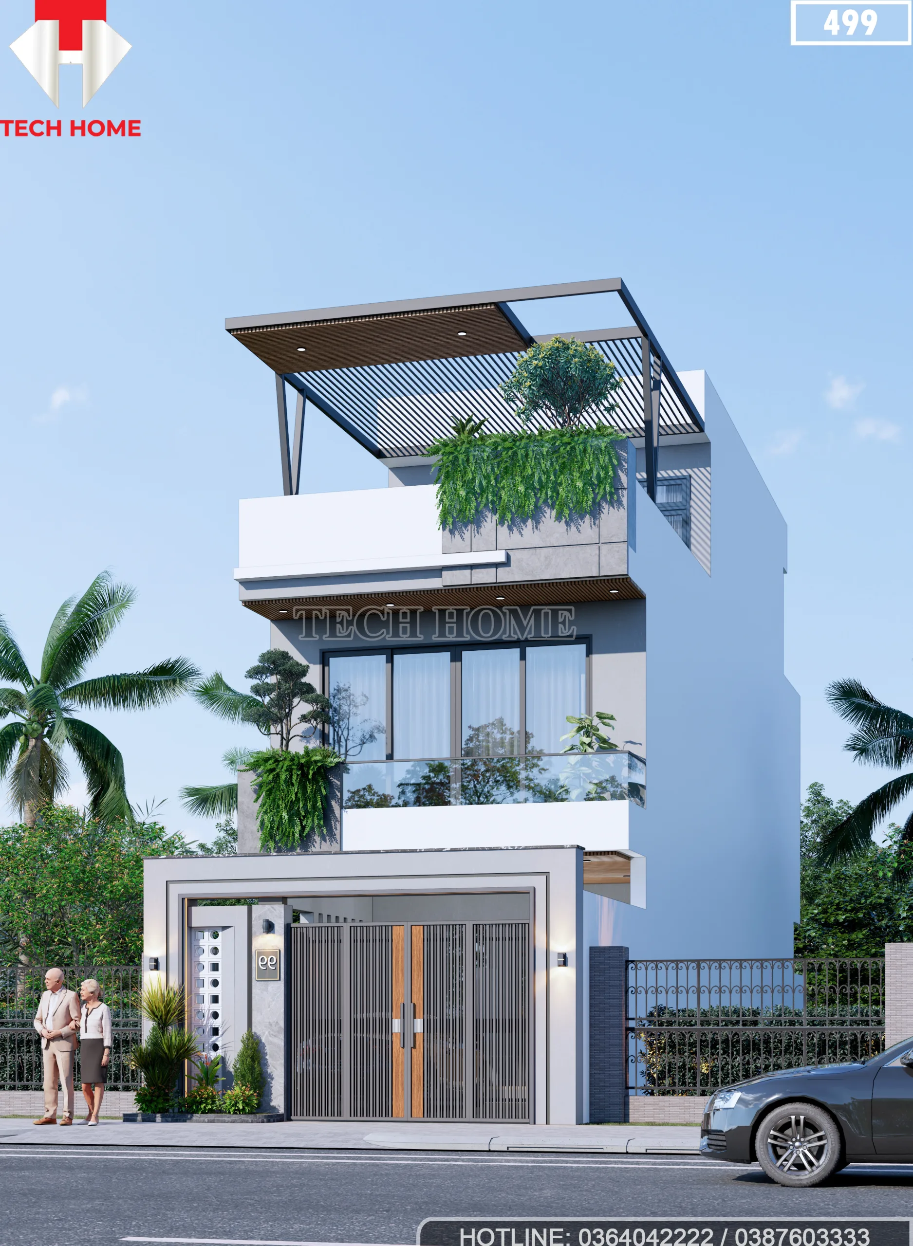 mẫu nhà ống 3 tầng đẹp