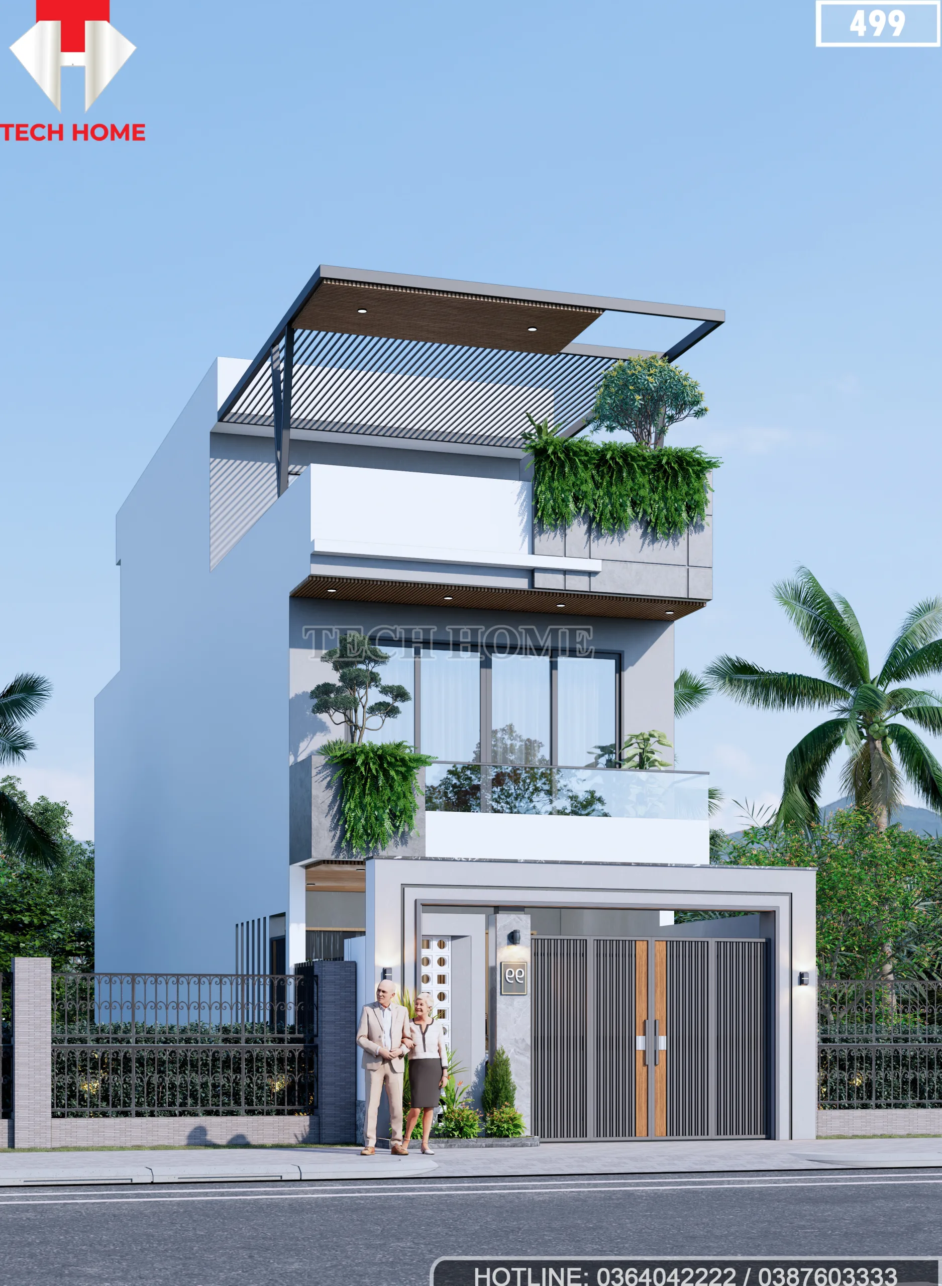 mẫu nhà ống 3 tầng đẹp