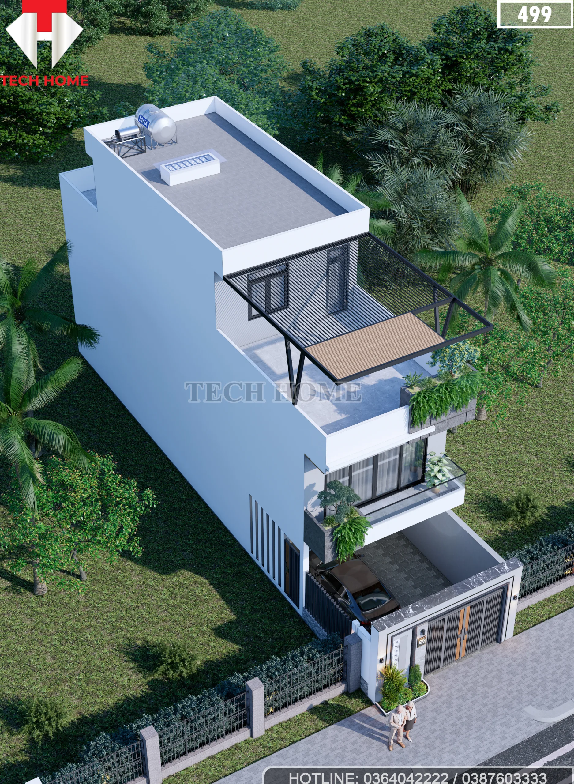 mẫu nhà ống 3 tầng đẹp