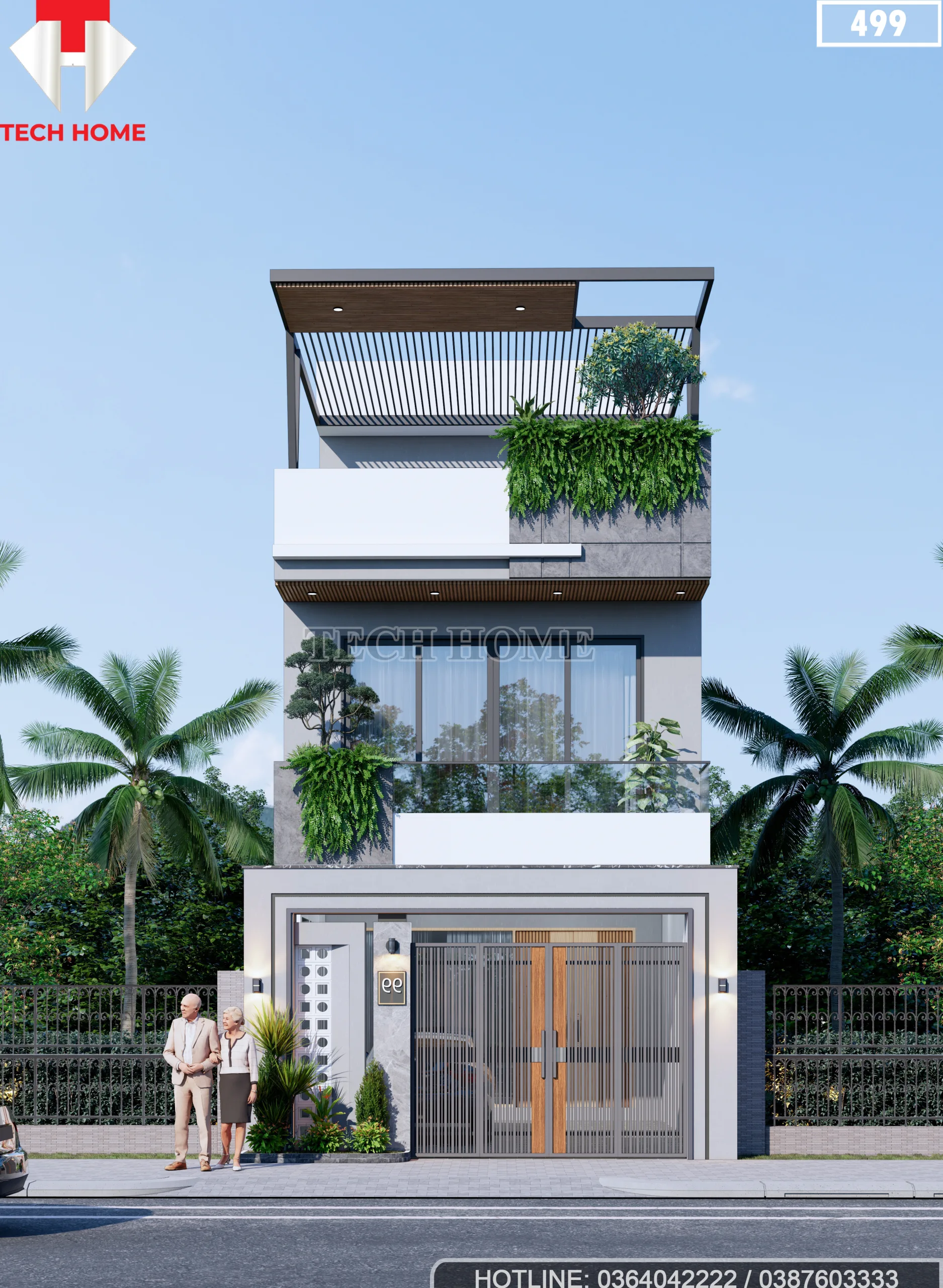 mẫu nhà ống 3 tầng đẹp