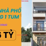 mẫu nhà phố 2 tầng 1 tum