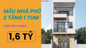 mẫu nhà phố 2 tầng 1 tum