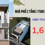 mẫu nhà phố 2 tầng 1 tum hiện đại