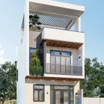 mẫu nhà phố 2 tầng 1 tum tại Phú Thọ