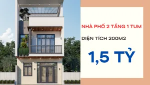 mẫu nhà phố 2 tầng 1 tum tại Phú Thọ