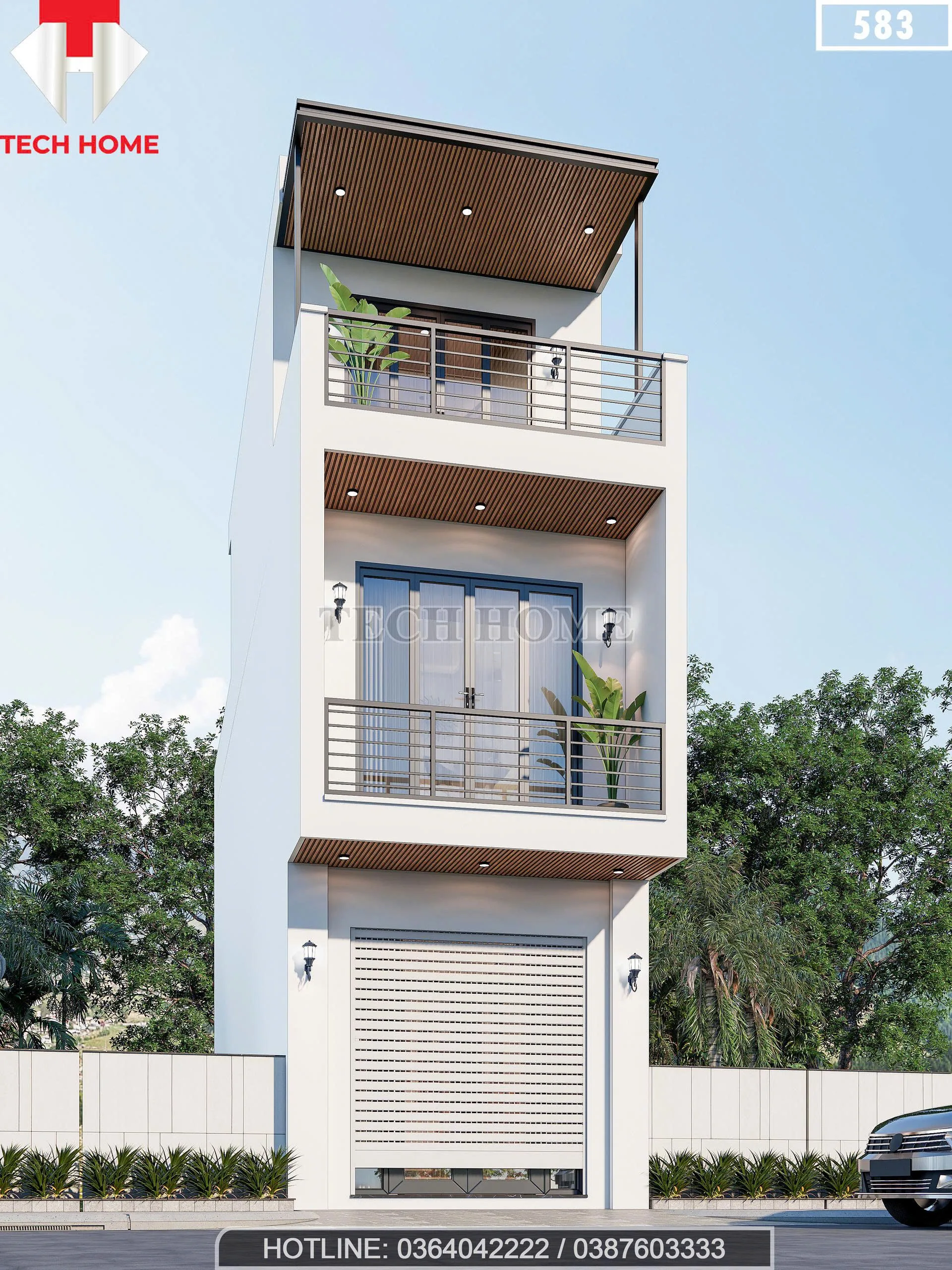 thiết kế nhà phố 3 tầng