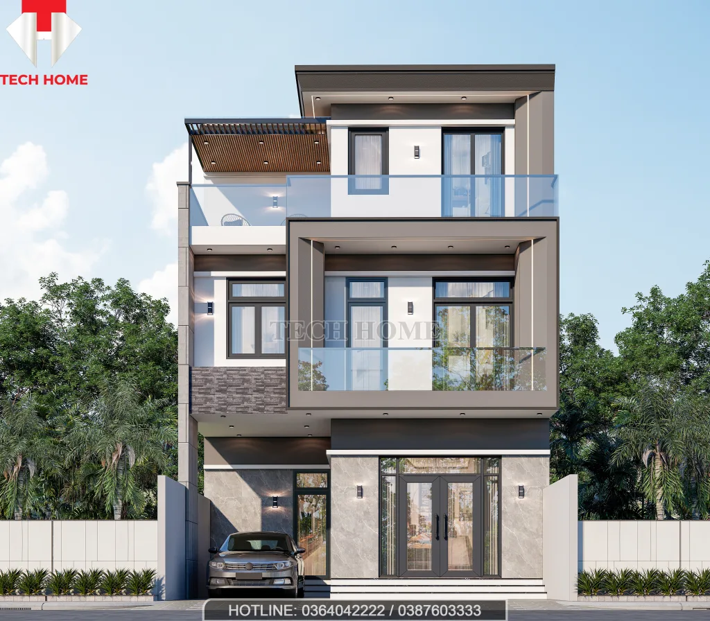 mẫu nhà phố 3 tầng hiện đại