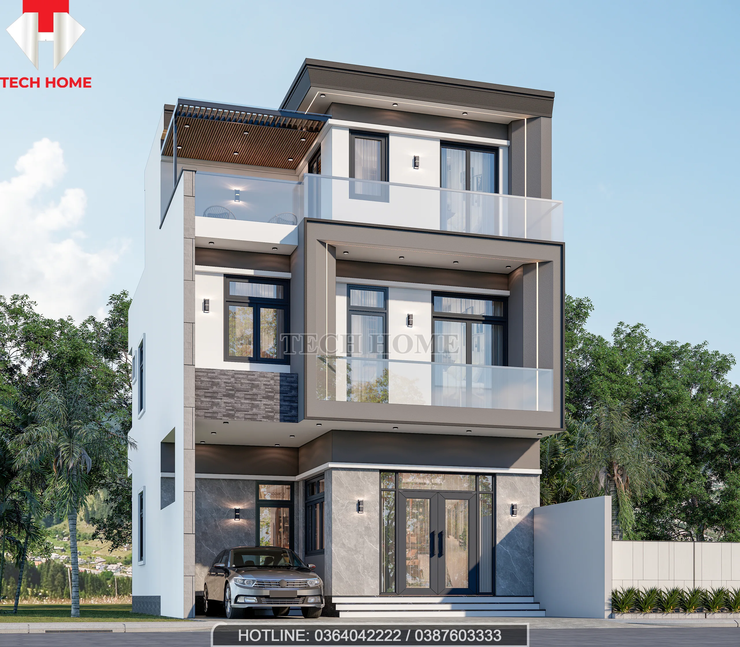 mẫu nhà phố 3 tầng hiện đại