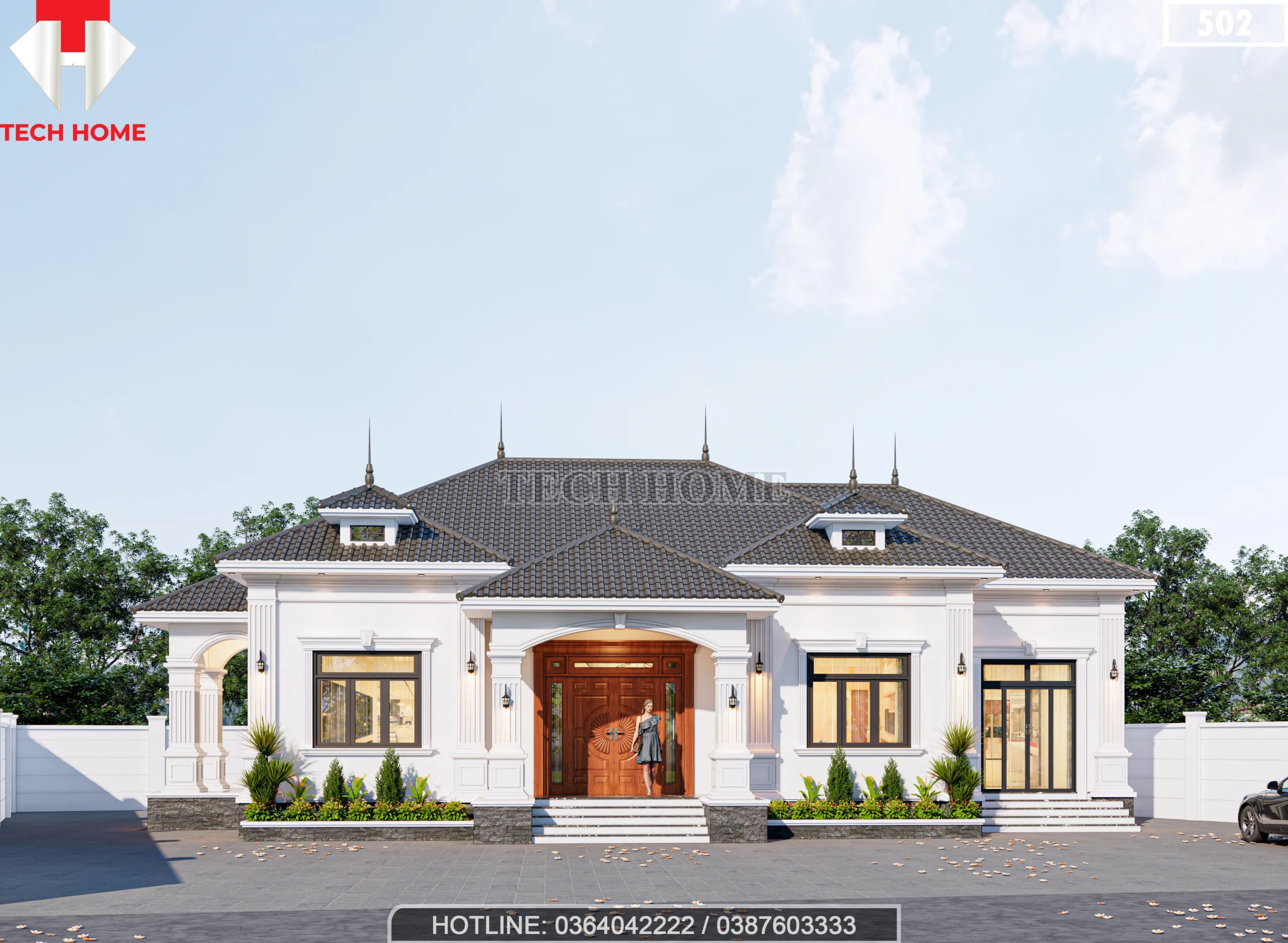 mẫu nhà vườn mái Nhật