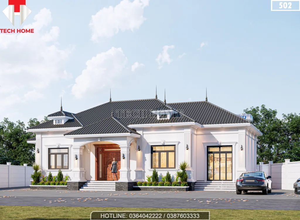 mẫu nhà vườn mái Nhật