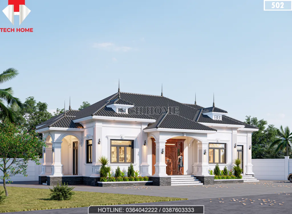 mẫu nhà vườn mái Nhật