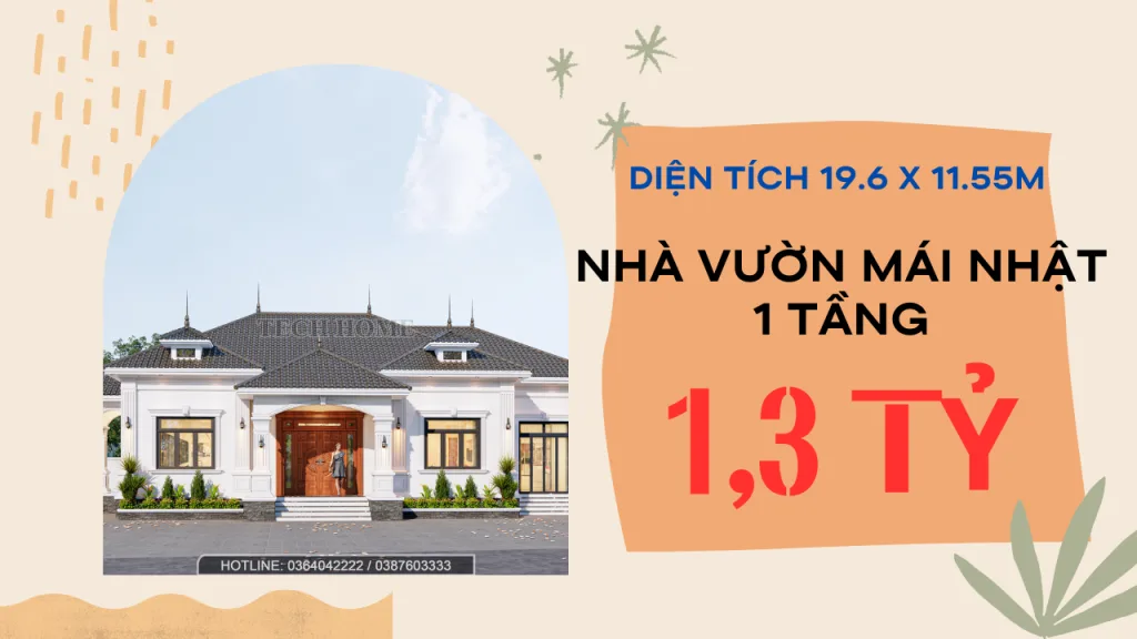 mẫu nhà vườn mái Nhật