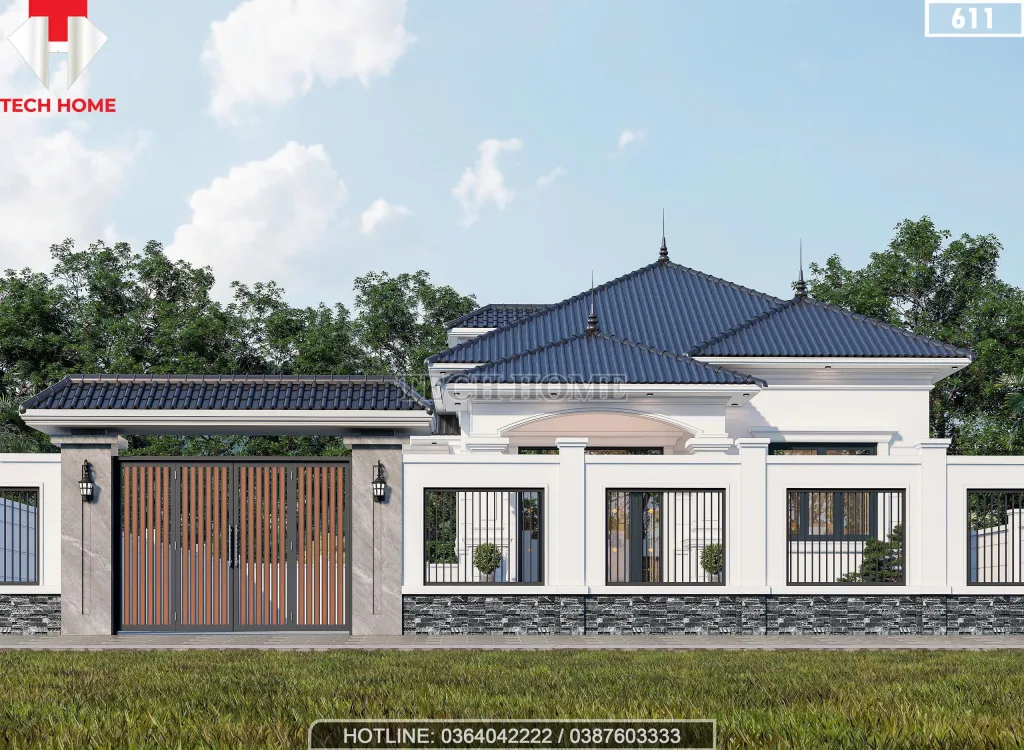 Tổng thể kiến trúc mẫu nhà vườn mái Nhật