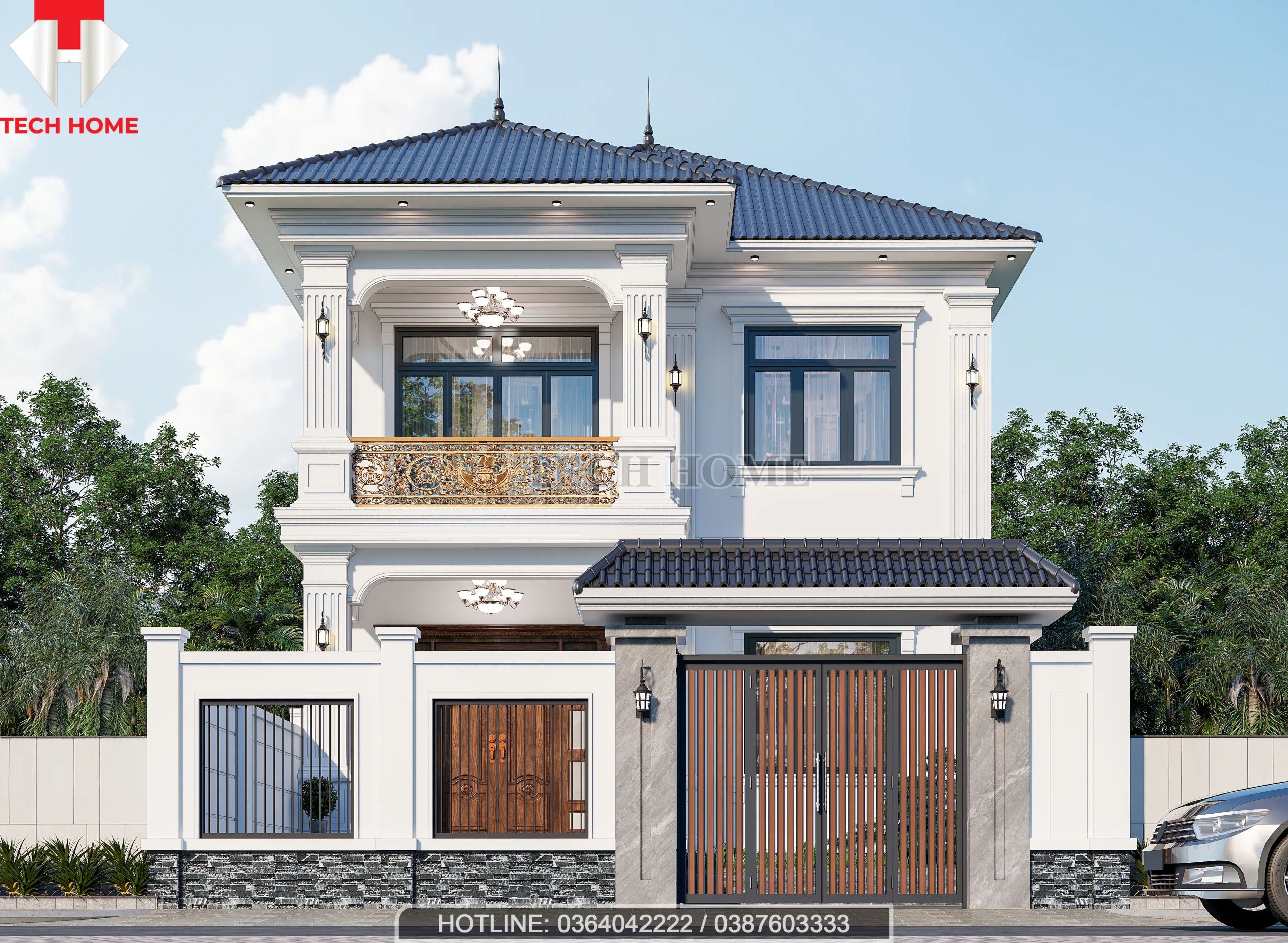 nhà 2 tầng mái Nhật