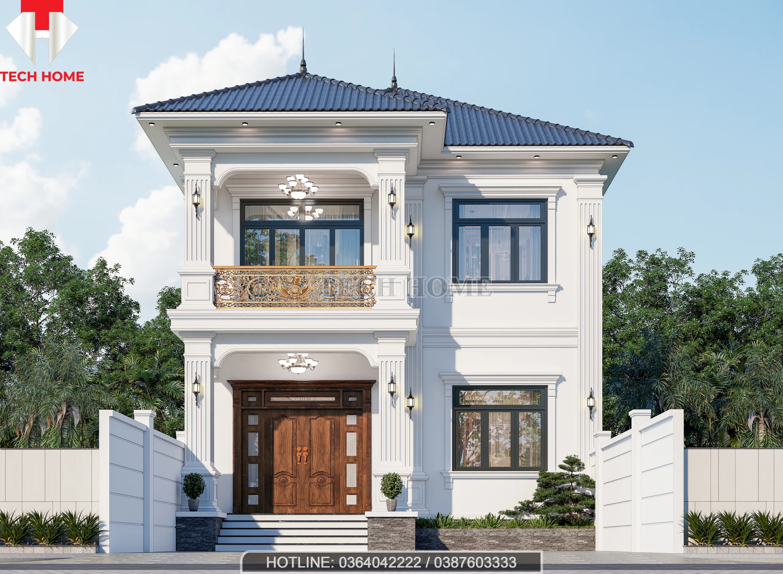 nhà 2 tầng mái Nhật