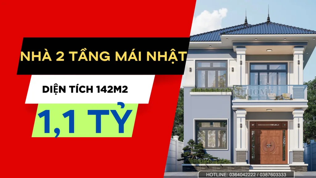 nhà 2 tầng mái Nhật