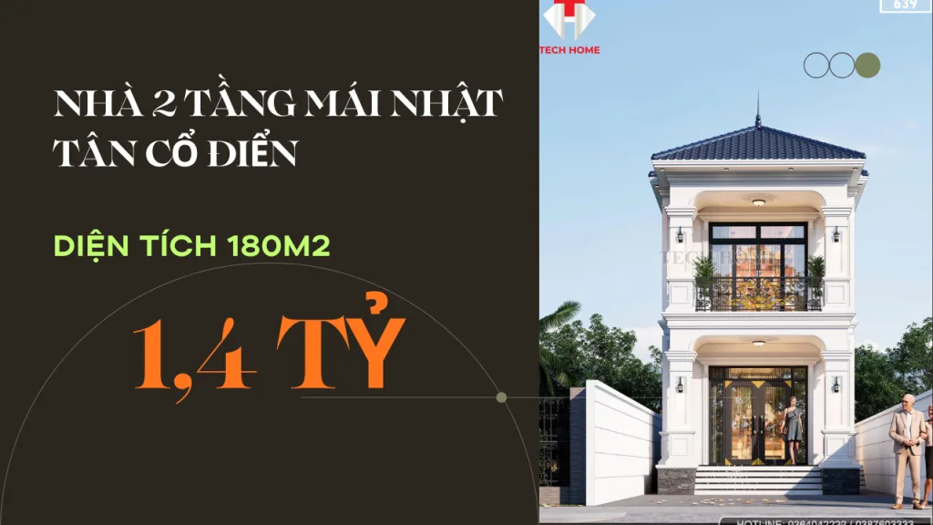nhà 2 tầng mái Nhật tân cổ điển