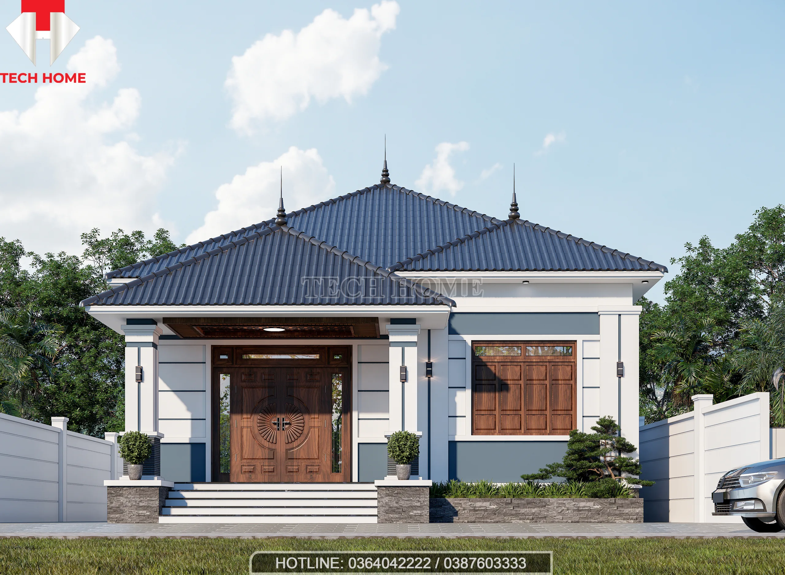 nhà cấp 4 mái Nhật