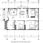 mặt bằng nhà cấp 4 mái Nhật