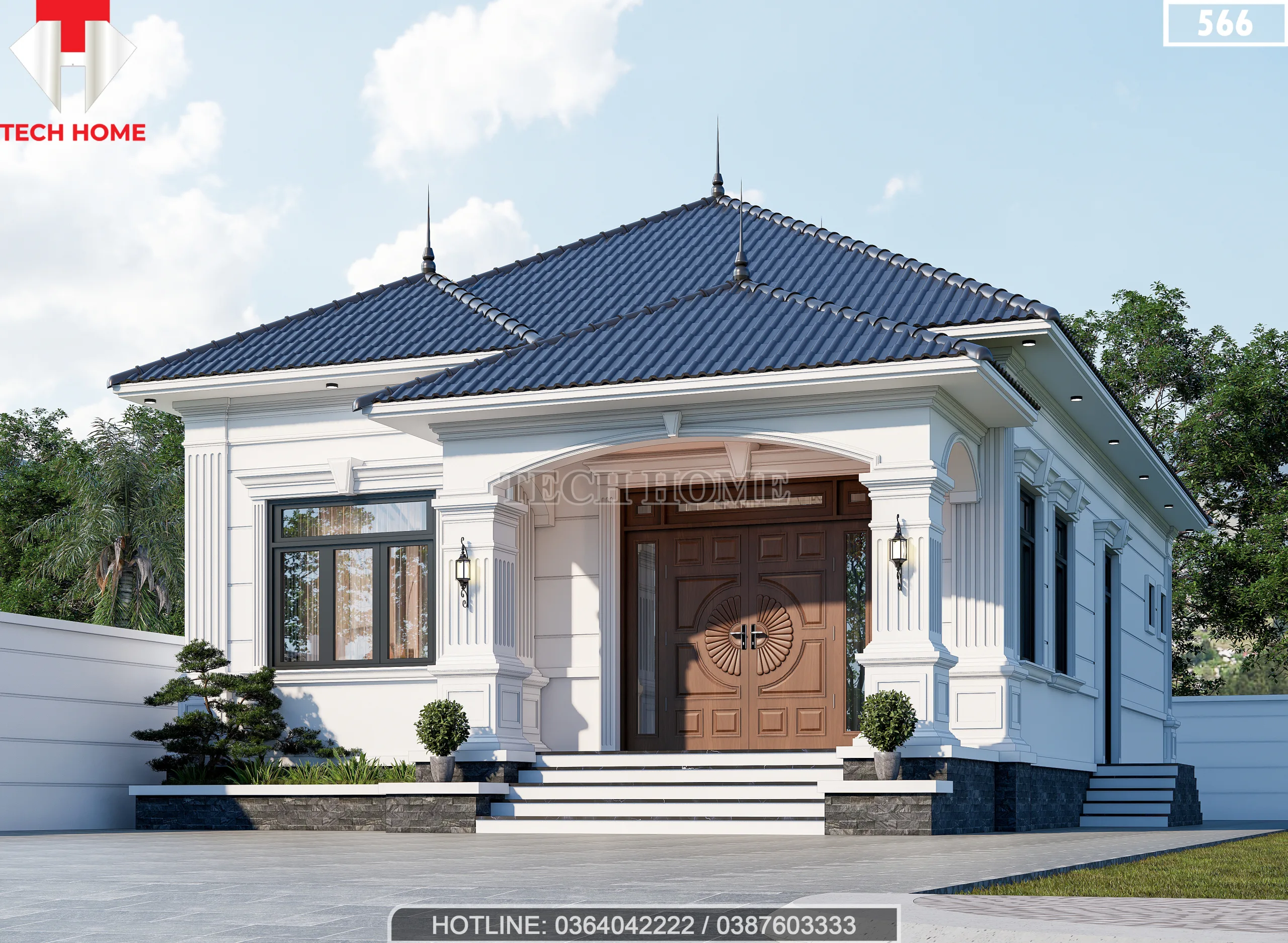 nhà cấp 4 mái Nhật