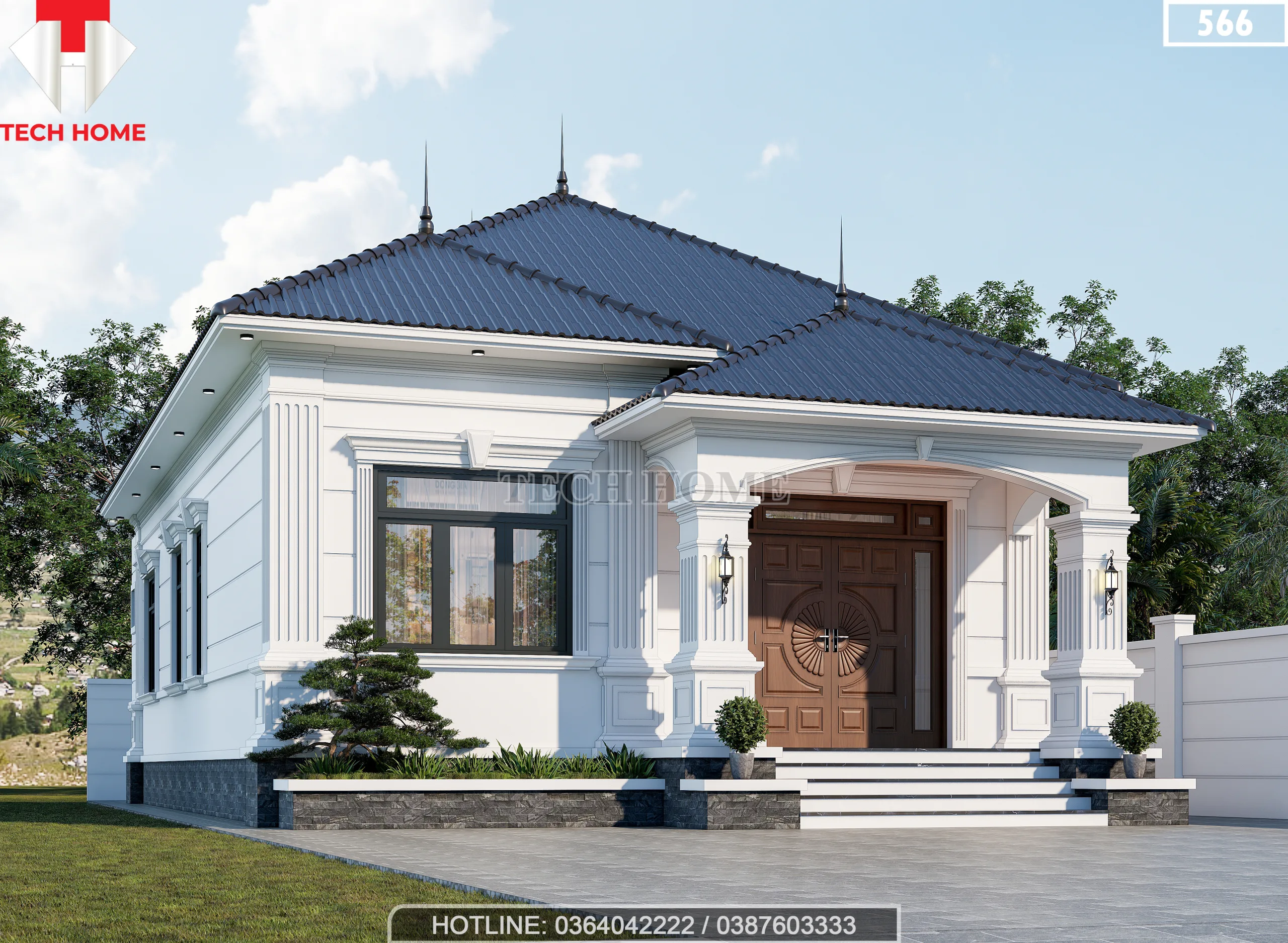 nhà cấp 4 mái Nhật