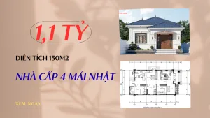nhà cấp 4 mái Nhật
