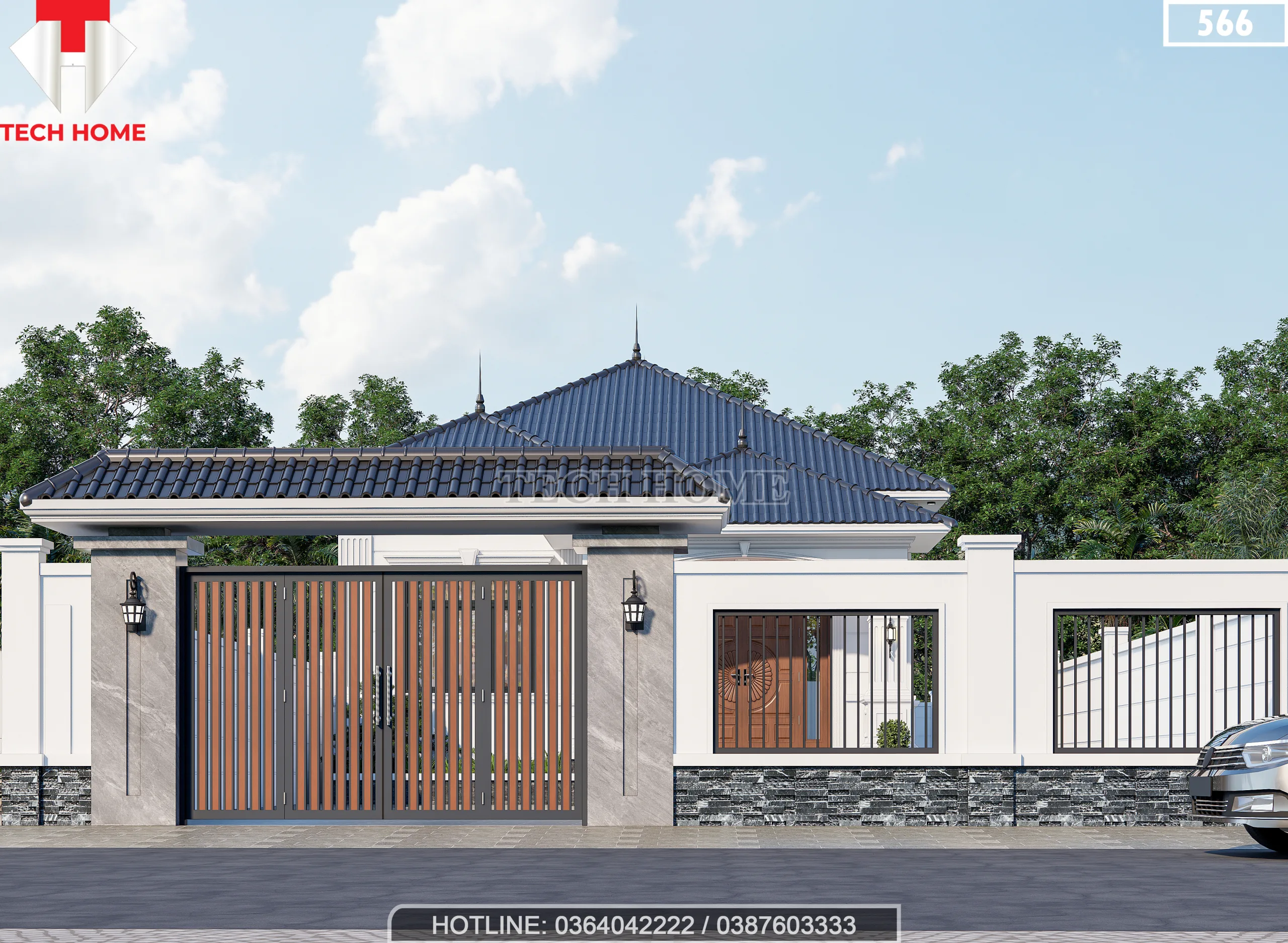 nhà cấp 4 mái Nhật