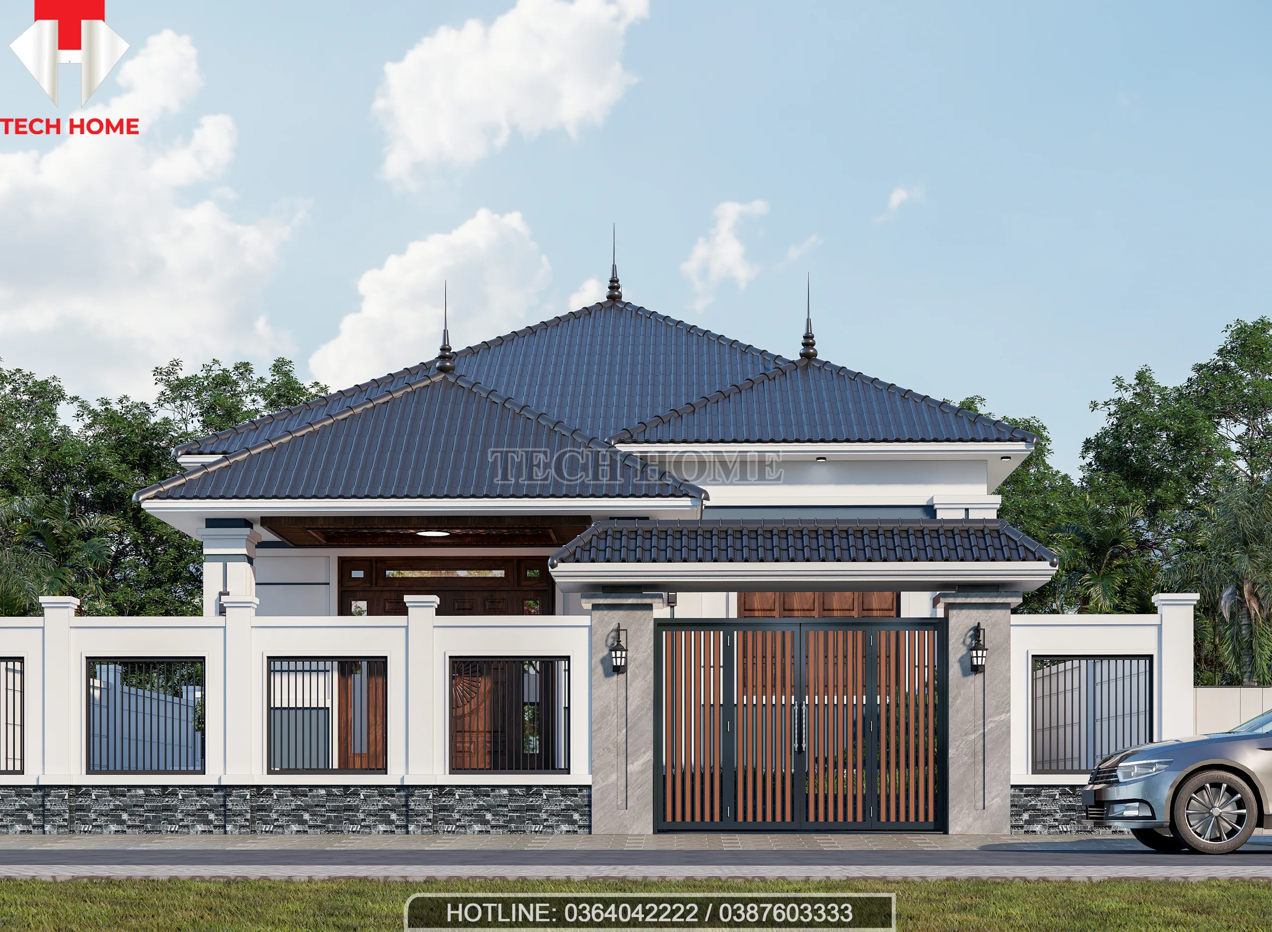 nhà cấp 4 mái Nhật