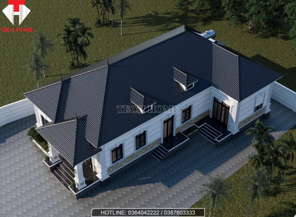 nhà vườn 1 tầng mái Nhật