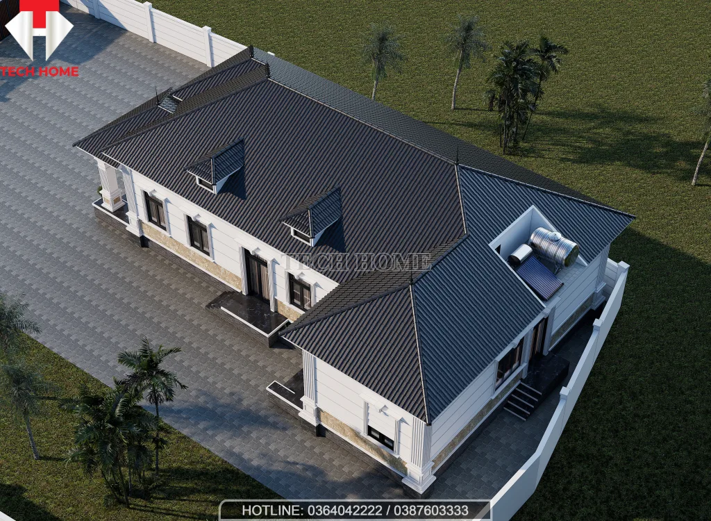 nhà vườn 1 tầng mái Nhật