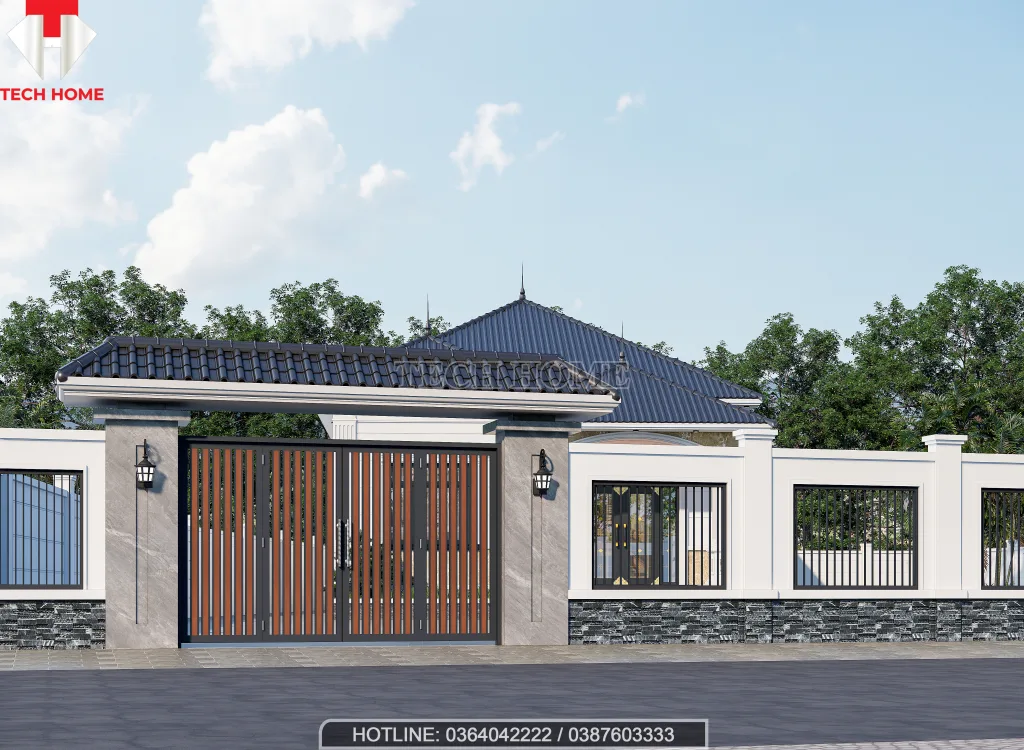 nhà vườn 1 tầng mái Nhật