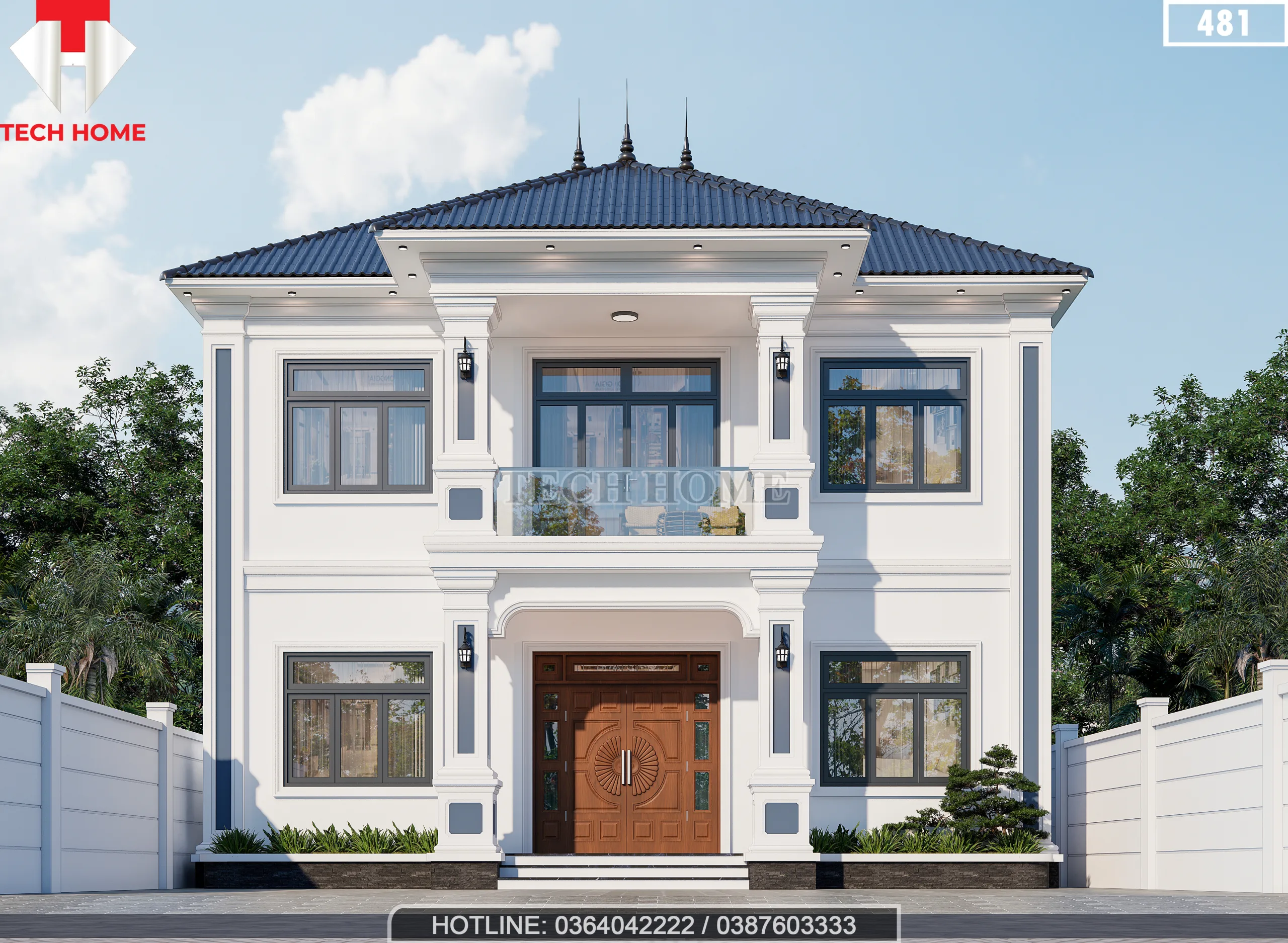 nhà 2 tầng mái Nhật