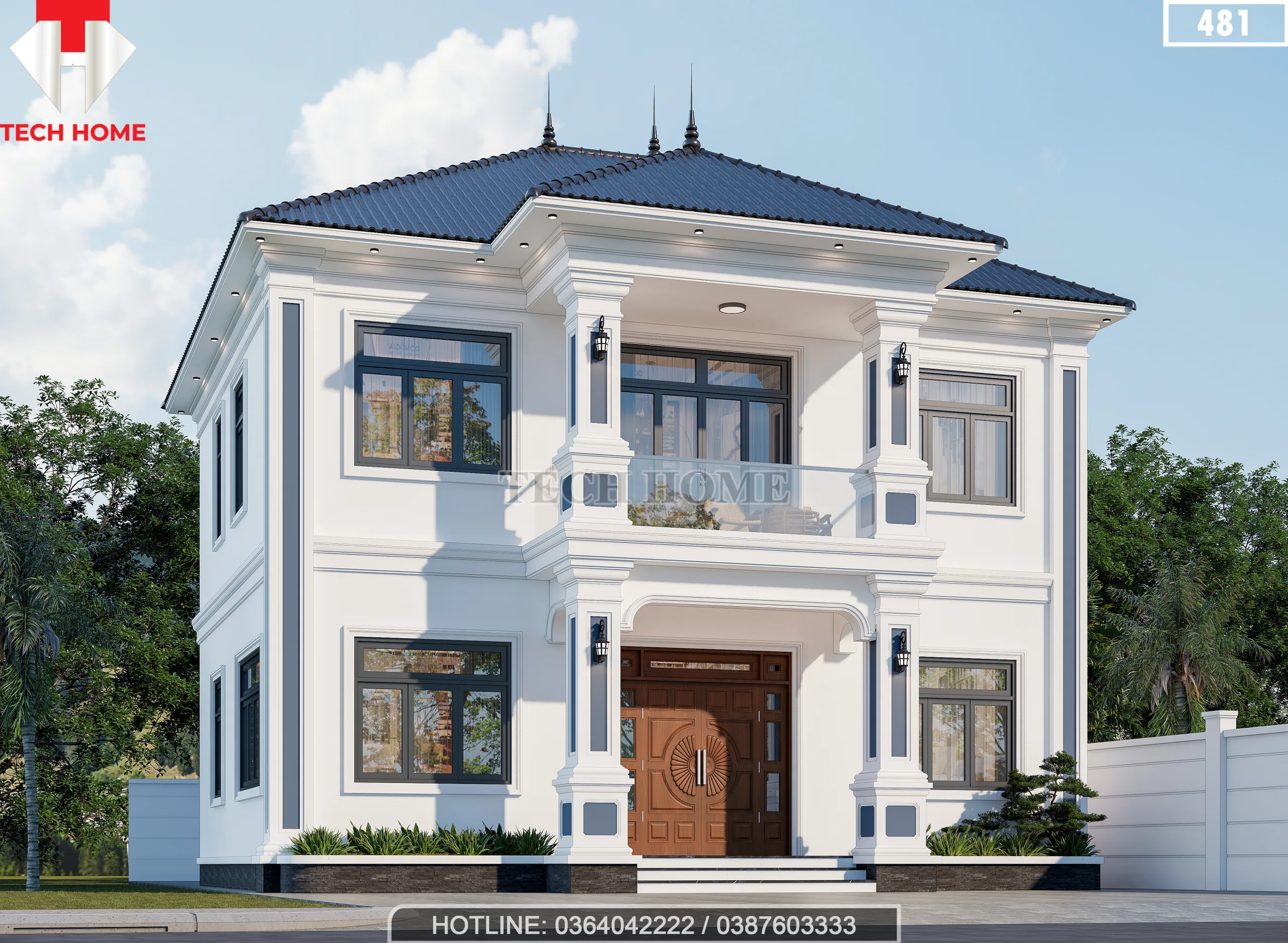 nhà 2 tầng mái Nhật