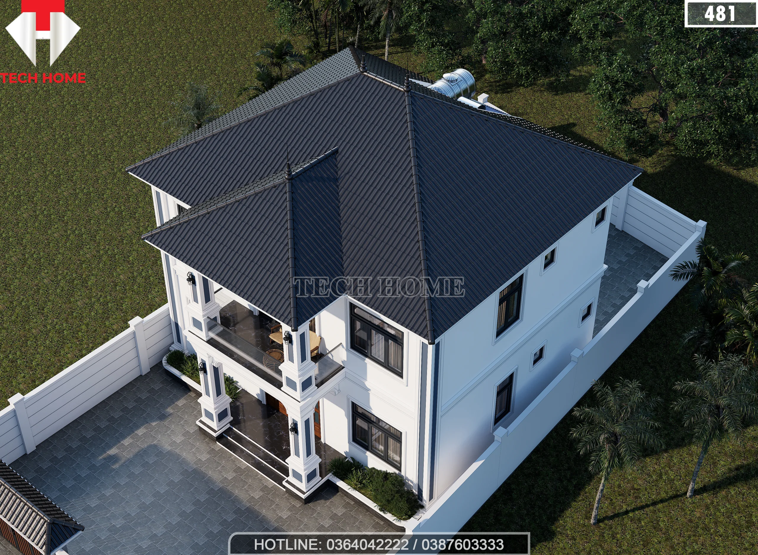 nhà 2 tầng mái Nhật