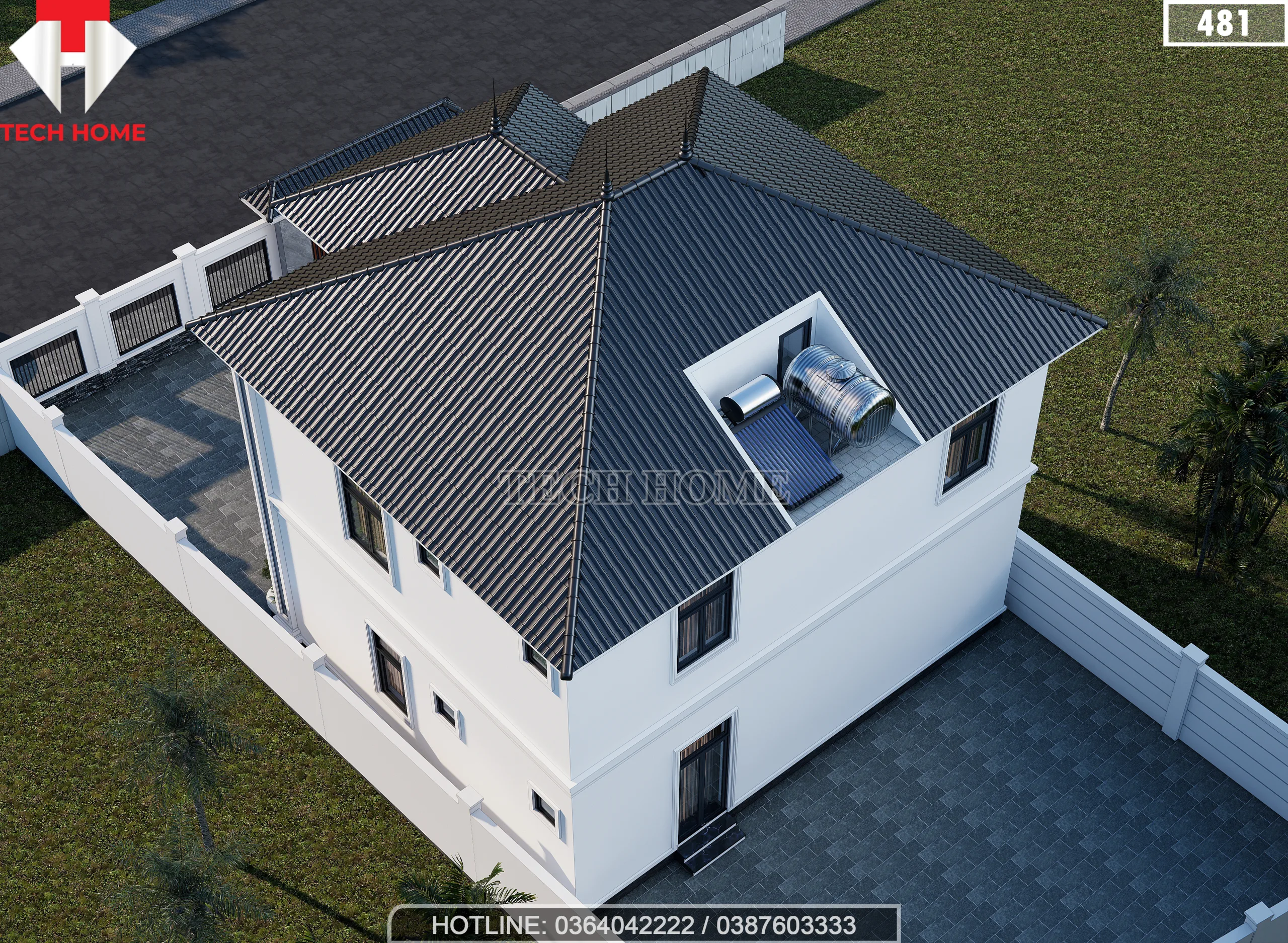 nhà 2 tầng mái Nhật