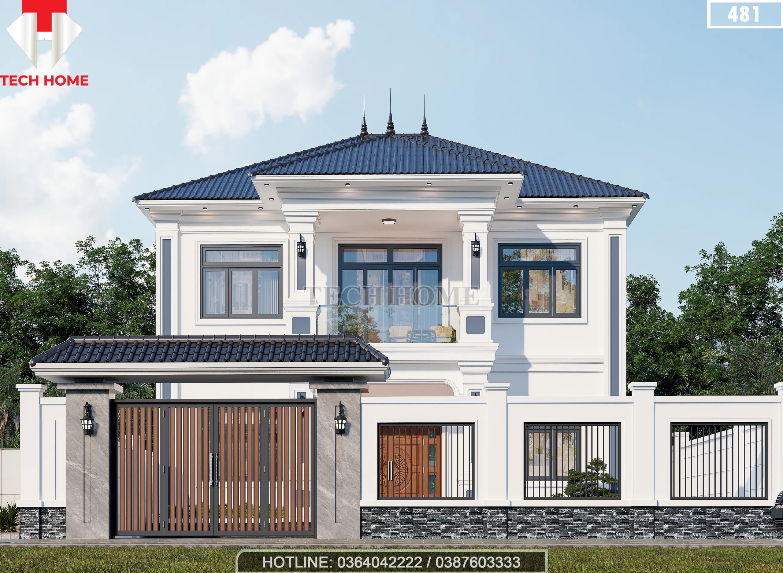 nhà 2 tầng mái Nhật