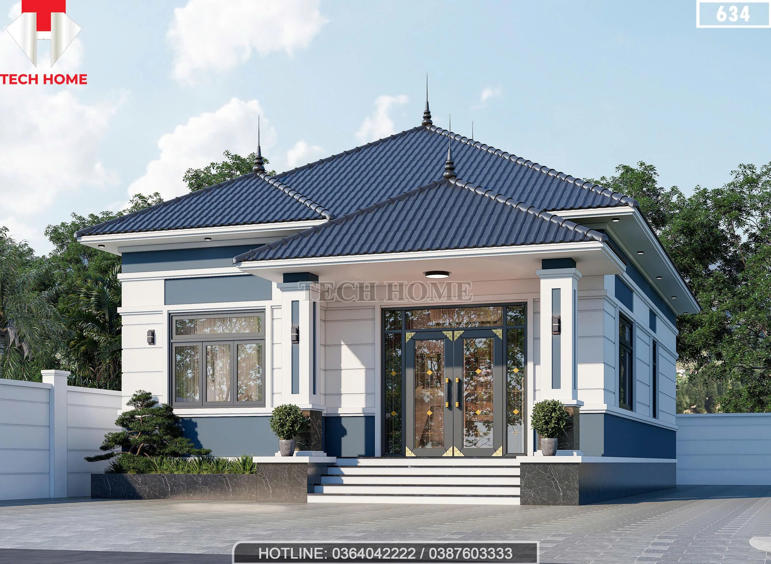 mẫu nhà cấp 4 mái Nhật